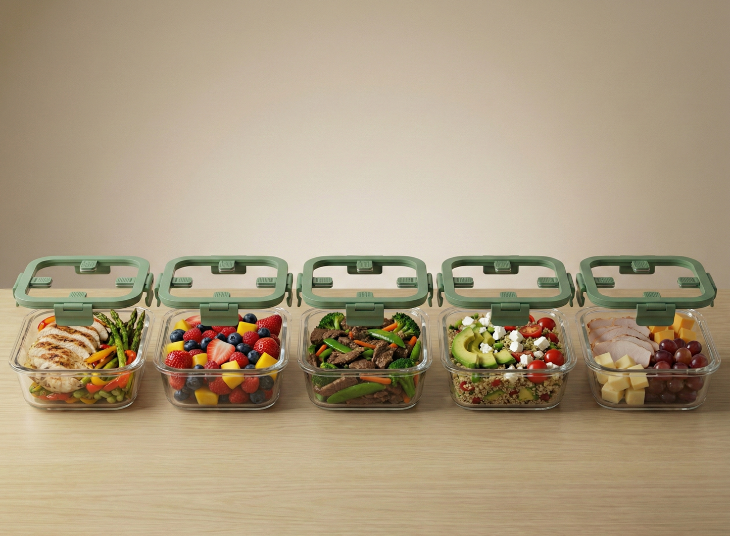 The Kovela Meal Prep Set – 5-Pack / 10-Piece Glass Collection